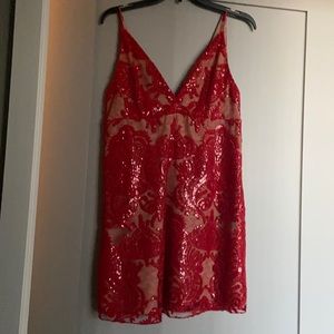 NWT Free People Night Shimmers Dress in Red
